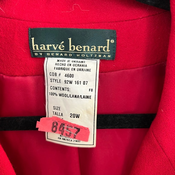 Harvé Benard by Benard Holtzman Vintage Red Wool Coat - Picture 6 of 8
